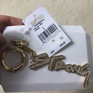 Michael Kors charm crystal keychain